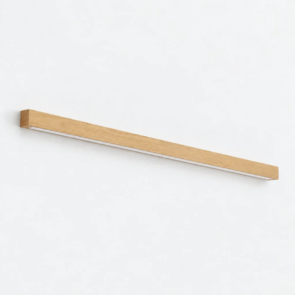 Wandlampe SANNIT, lineare Holzleuchte mit Acryl-Diffusor – Helles Holz / 100 cm / Licht nach oben und unten, Produktfoto