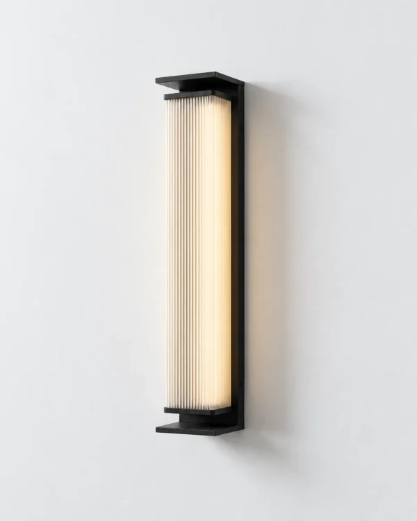 Applique XEDA, colonna LED con diffusore rigato, 4 dimensioni – nero, 60 cm, bianco caldo, foto prodotto