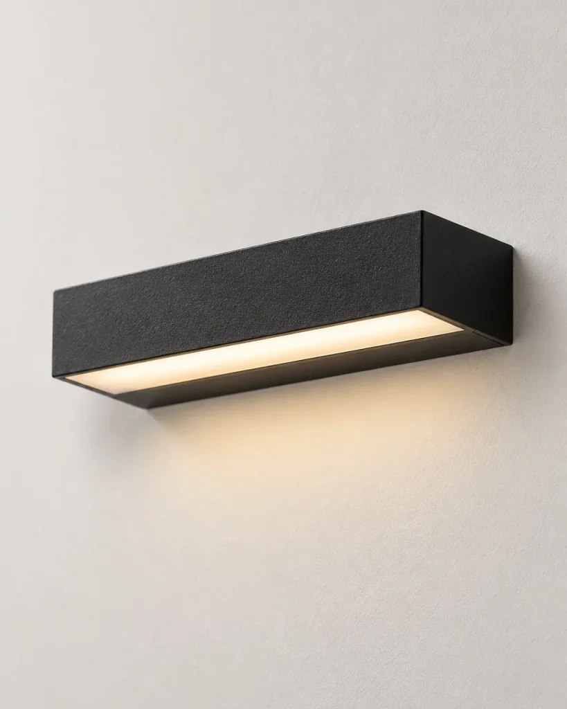 Wandlampe CHESTER, Lineare LED-Wandleuchte aus Aluminium – Detailansicht des Aluminiumprofils mit Diffusor