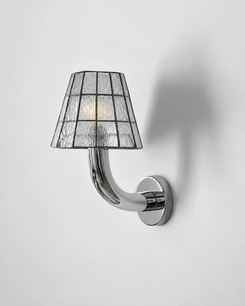 Wandlampe DORI, Mosaikglas mit verchromtem Wandarm – Transparent, Produktfoto