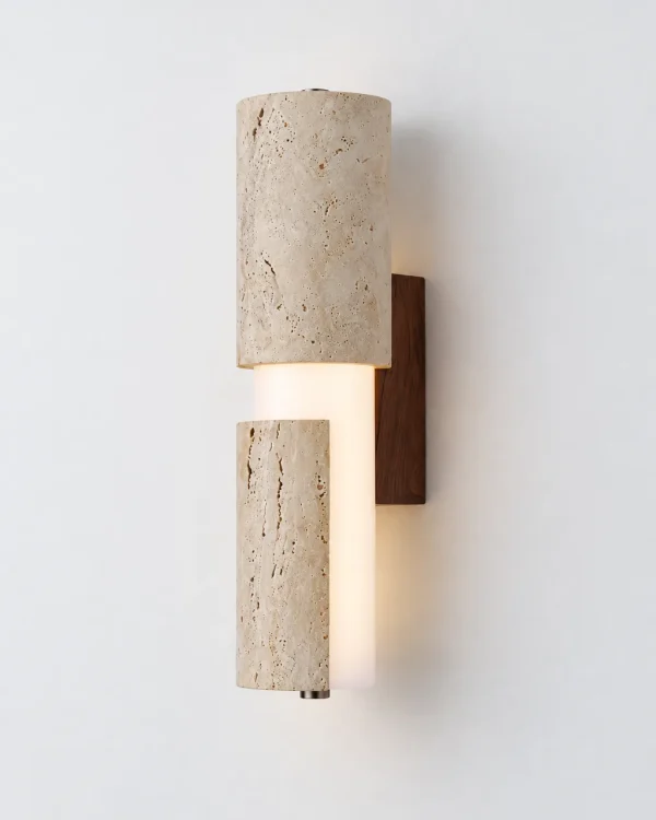 Applique VIRA, travertino con colonna luminosa LED – 30 cm, foto prodotto
