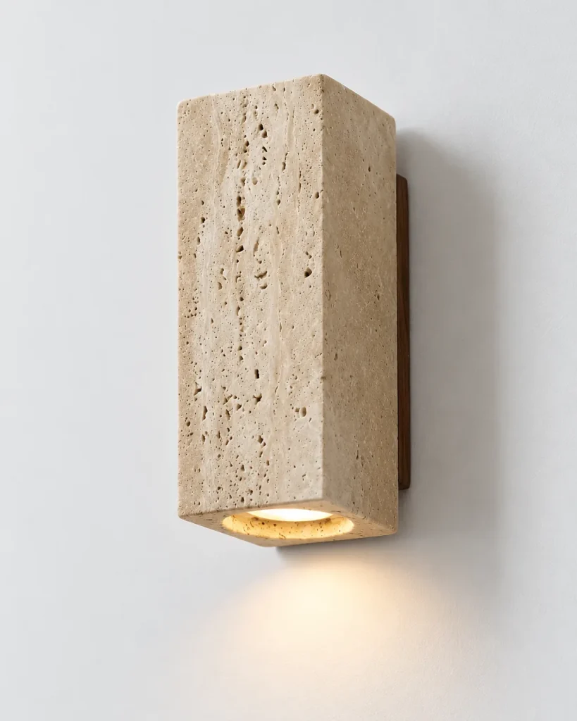 Applique KAGE, travertino con luce verso il basso – travertino, foto prodotto