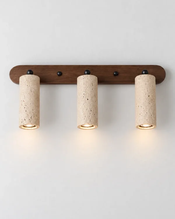 Applique SULA, travertino con 2 o 3 cilindri – tripla, foto prodotto