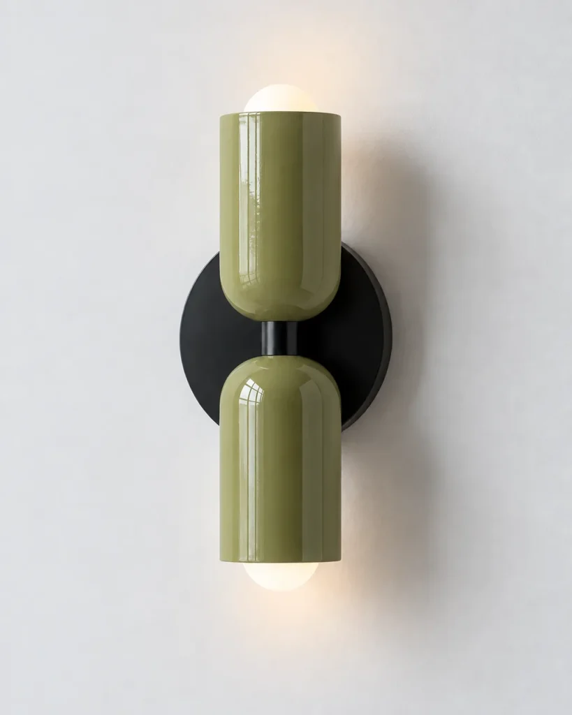 Wandlampe NORSAND NOIR, Up & Down mit zwei farbigen Köpfen – Grün & Grün (oben & unten), Produktfoto